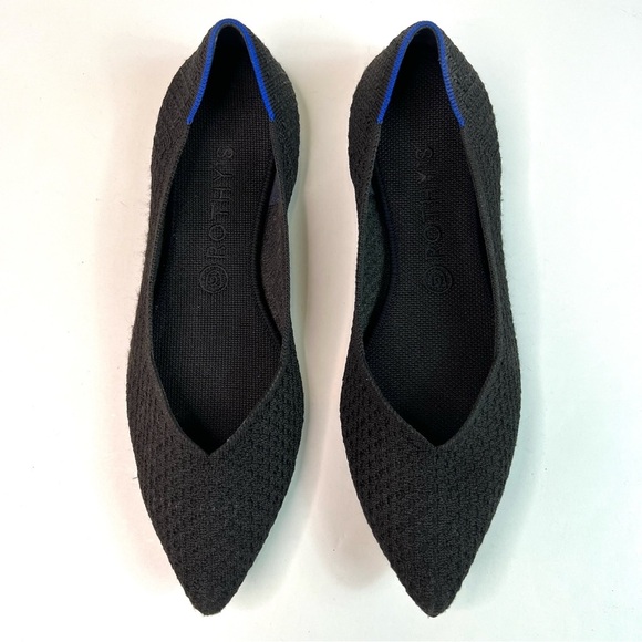 Rothy's The Point Retired Honeycomb Flats in Black Size 11 - Picture 2 of 13